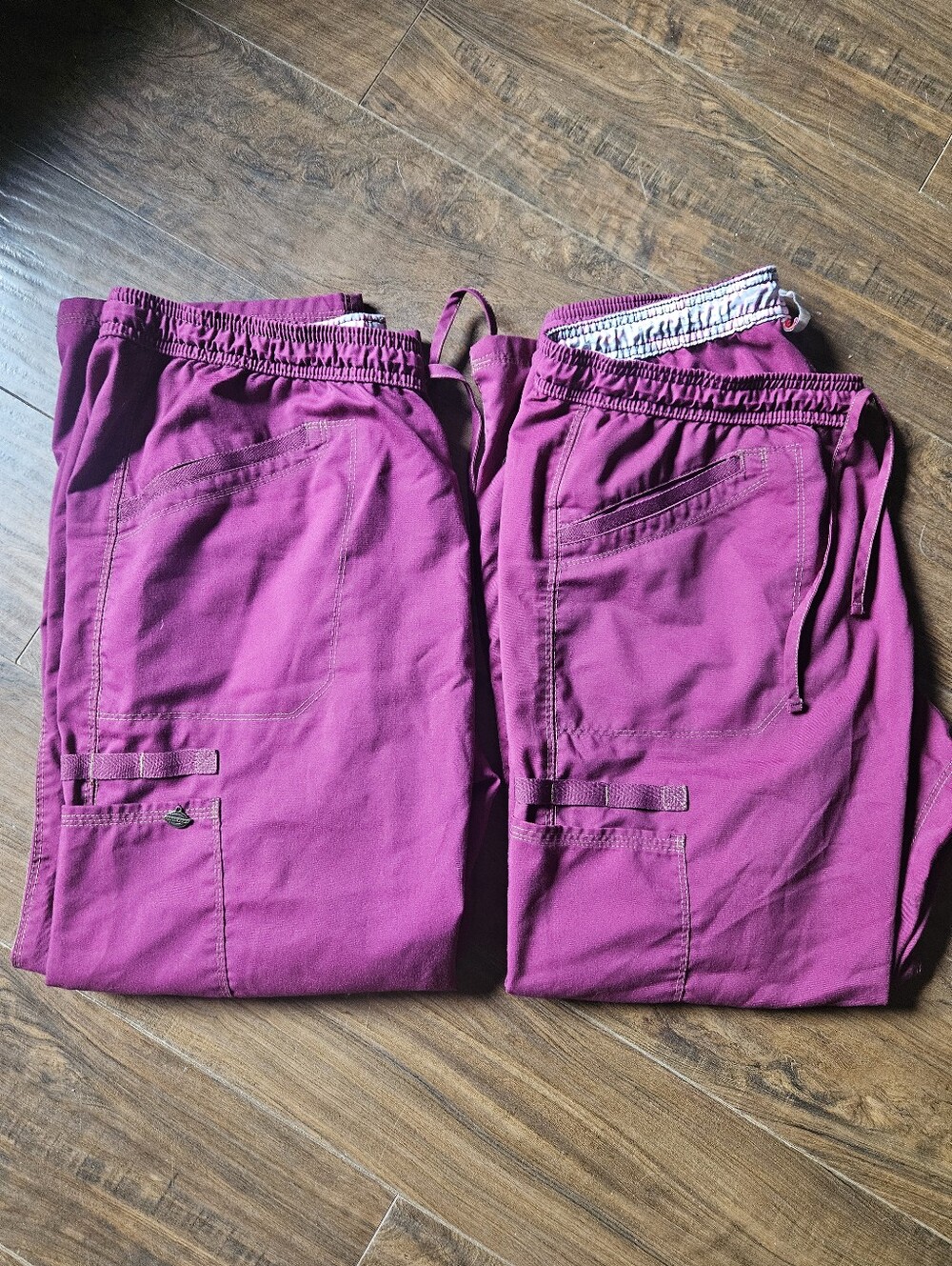 2 Pr. Dickies Scrub Pants Sz Lg Petite Wine Color.  #E